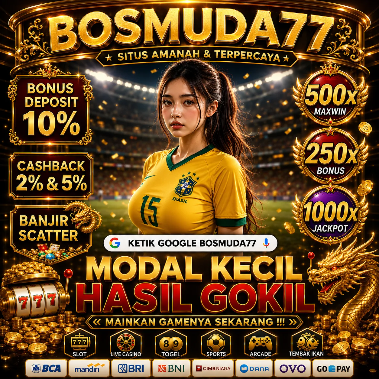 BOSMUDA77: Tempat Main Game Online Level Next-Gen, Auto GGWP!